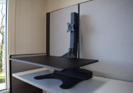 powered adjustable height desktop